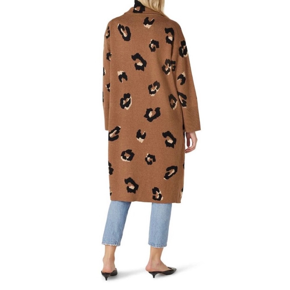 J Crew S Ella Leopard Open Front Long Sweater Blazer Cardigan - Picture 4 of 10